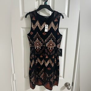 NWT - Express Aztec Print Embellished Sequin Dress - So sparkly!